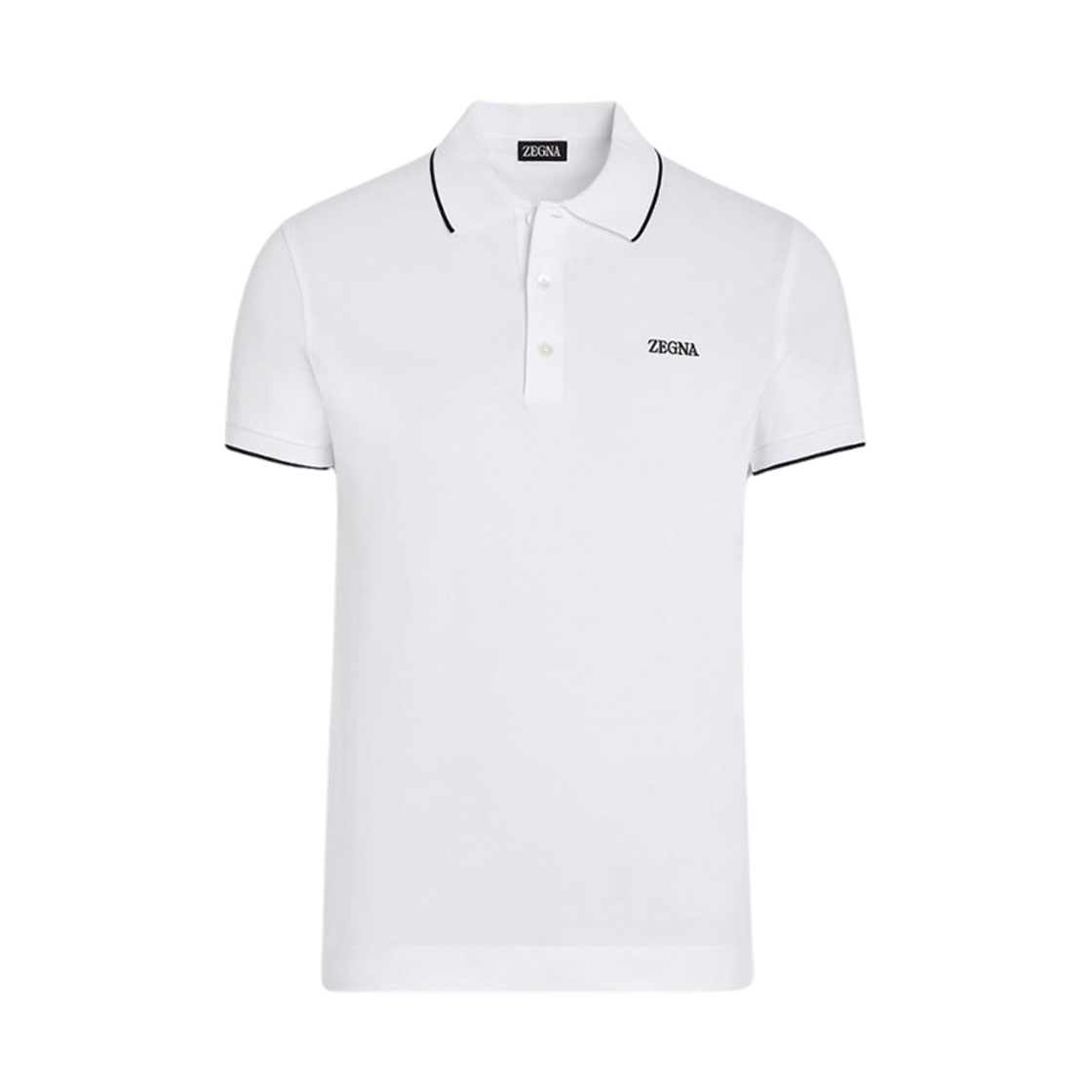 제냐 스트레치 코튼 폴로 셔츠 옵티컬 화이트(Zegna Stretch Cotton Polo Shirt Optical White)