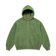 Supreme Pilled Zip Up Hooded Sweatshirt Olive - 24FW