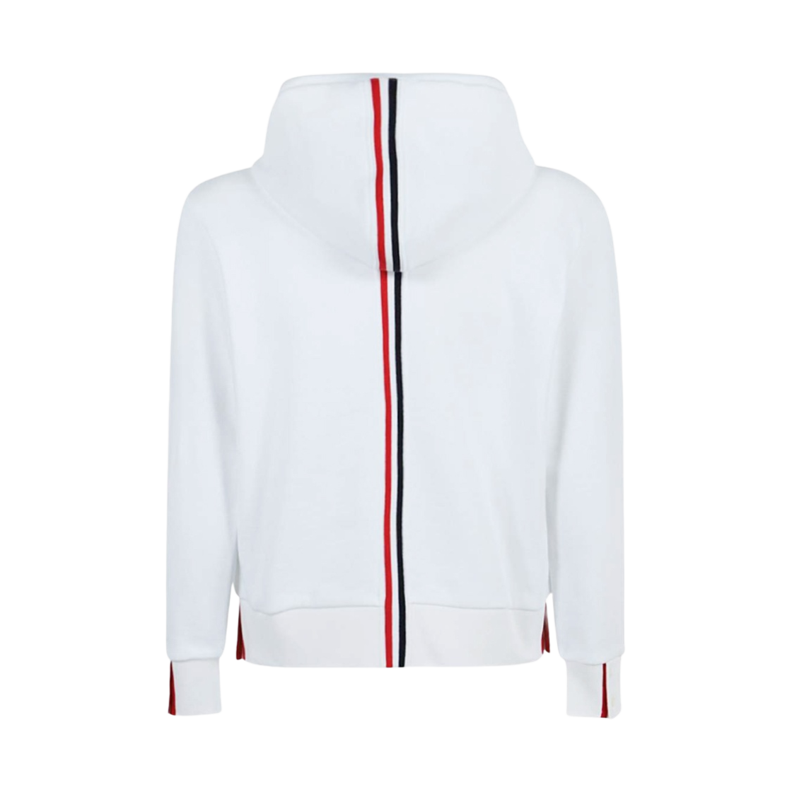 톰브라운 코튼 루프백 센터백 스트라이프 후드 집업 화이트(Thom Browne Cotton Loopback Center Back Stripe Zip-Up Hoodie White) - 2