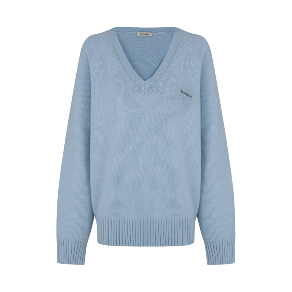 (W) 아비에무아 브이넥 울 캐시미어 스웨터 블루((W) Aviemuah V-Neck Wool Cashmere Sweater Blue) - 1