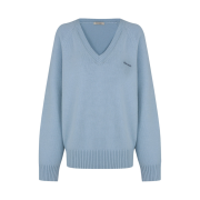 (W) Aviemuah V-Neck Wool Cashmere Sweater Blue