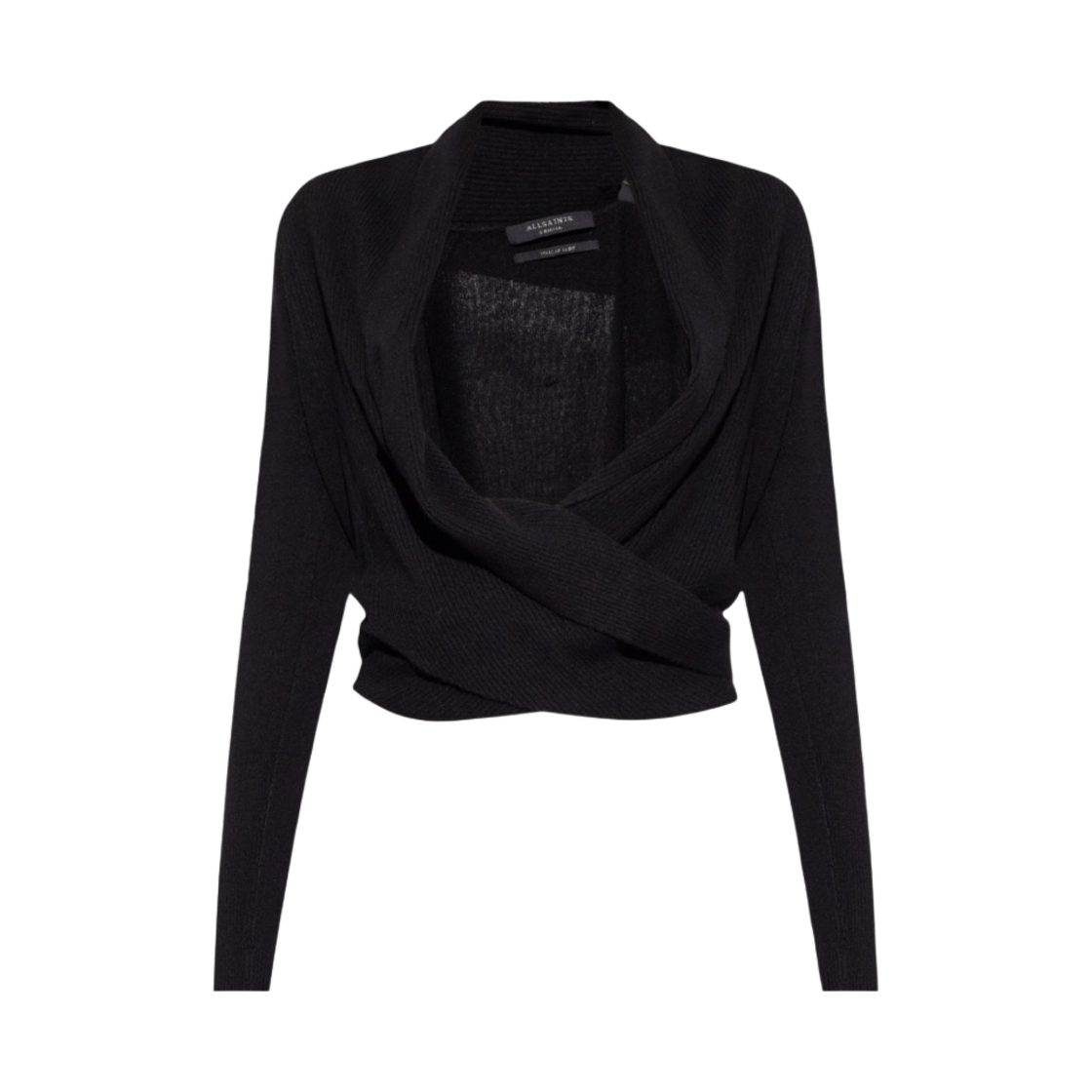 (W) 올 세인츠 파이럿 워터폴 캐시미어 가디건 블랙((W) All Saints Pirate Waterfall Cashmere Cardigan Black)