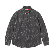Supreme Handwriting Jacquard Denim Shirt Washed Black - 23FW