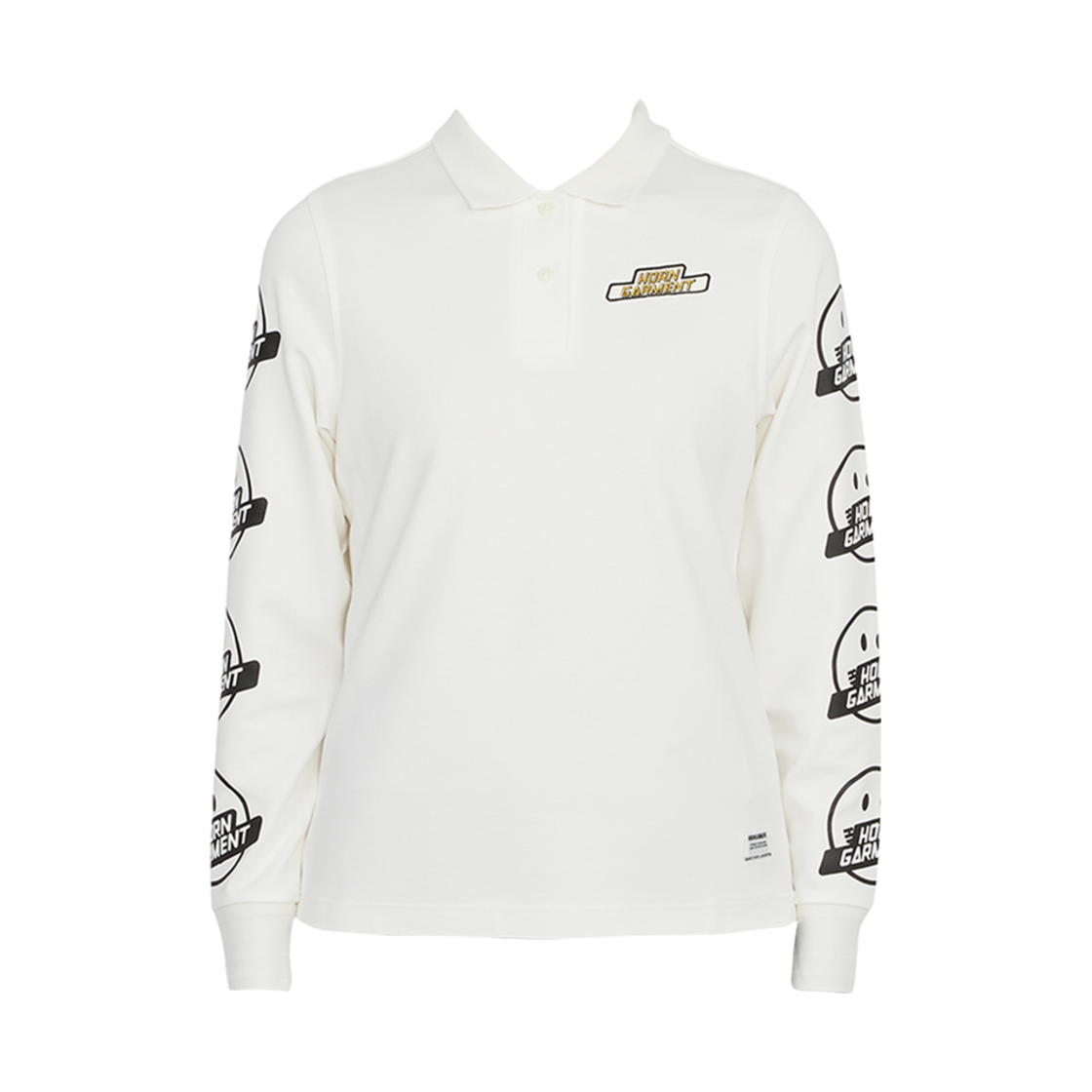 HCW-2C-AP51 (W) Horn Garment Golf Wear Gimme Long Sleeve Polo T-Shirt White