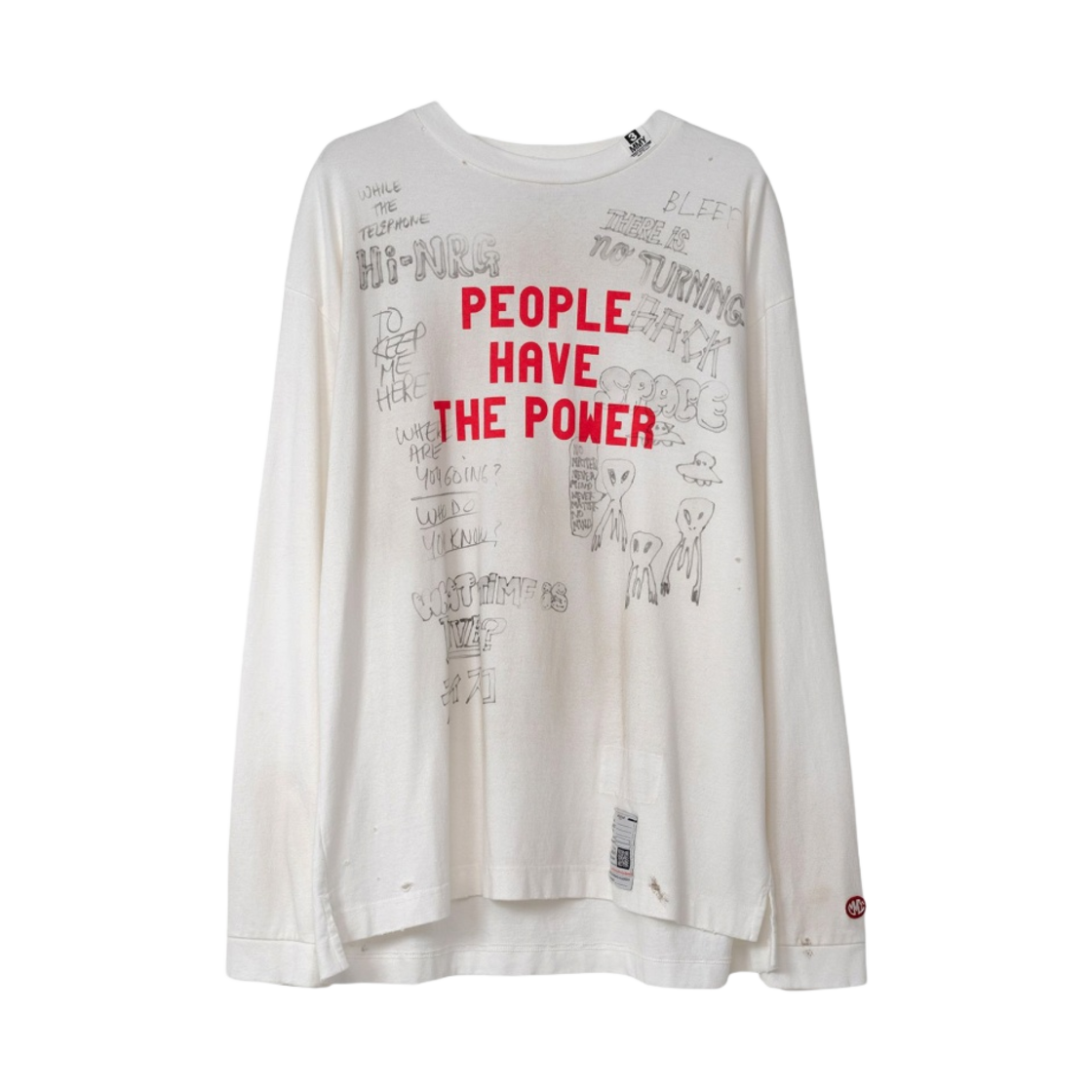메종 미하라 야스히로 디스트레스 롱슬리브 티셔츠 화이트(Maison Mihara Yasuhiro Distressed Long Sleeve T shirt White) - 1