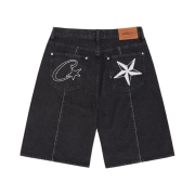 Corteiz C Star Denim Shorts Black