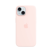 Apple iPhone 15 Silicone Case with MagSafe Light Pink