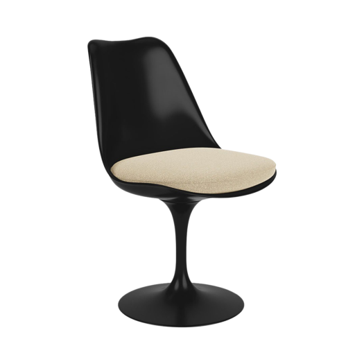 151 CS 1K S - 001HER Knoll Tulip Chair Black Hermoso Ivory