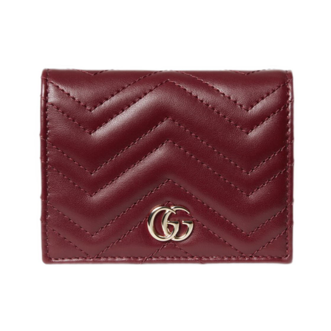 466492-DTDHV-6207 Gucci GG Marmont Card Case Wallet Rosso Ancora Red Leather