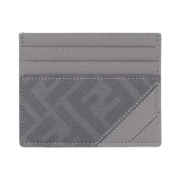 Fendi Diagonal FF Canvas Card Holder Grey