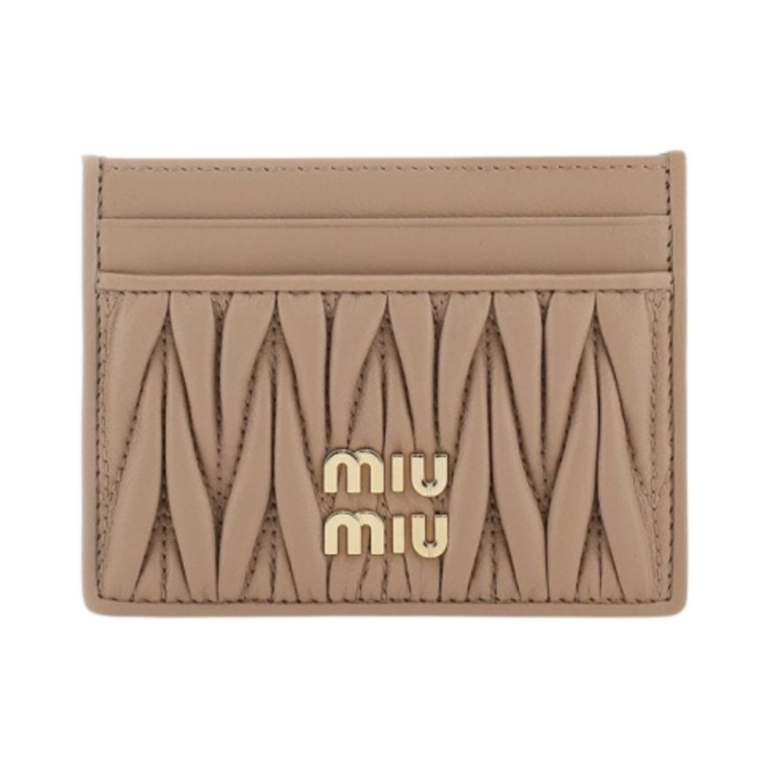 미우 미우 마테라쎄 나파 레더 카드 홀더 카메오(Miu Miu Matelasse Nappa Leather Card Holder Cameo)