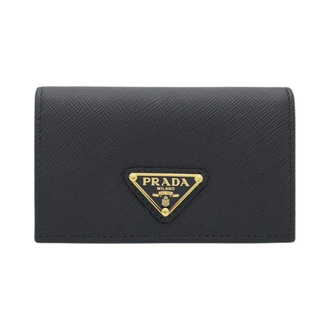 프라다 사피아노 레더 트라이앵글 로고 카드 홀더 블랙(Prada Saffiano Leather Triangle Logo Card Holder Black)