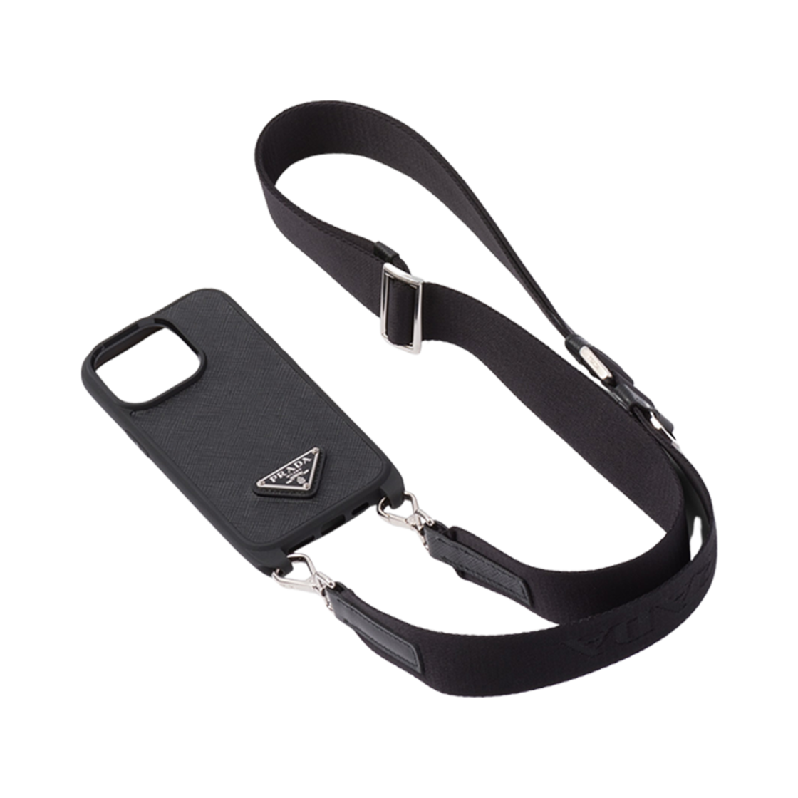 2ZH173-QHH-F0002 Prada Saffiano Leather Cover For The iPhone 14 Pro Black