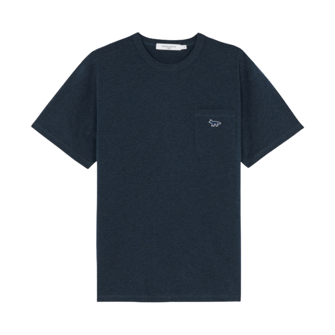 HM00136KJ0008-P199 Maison Kitsune Navy Fox Patch Classic Pocket T-Shirt Black