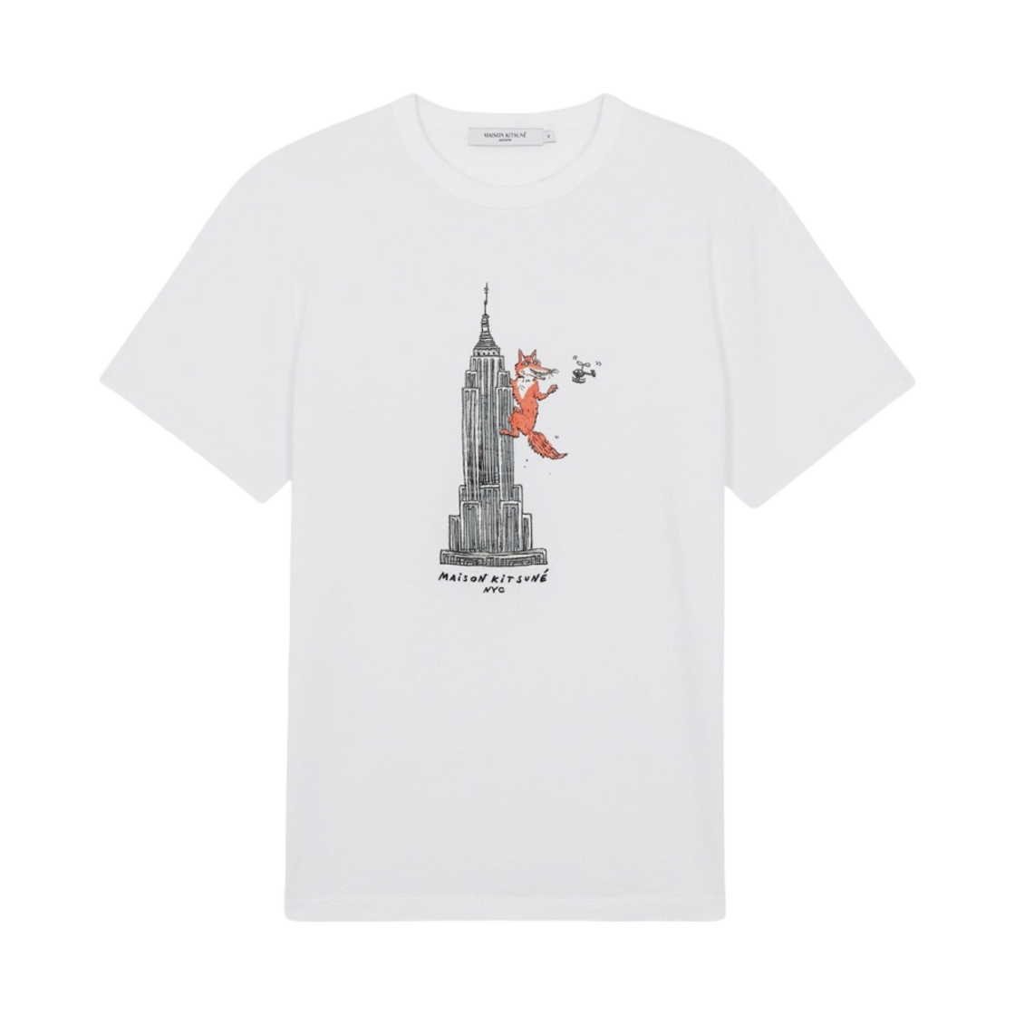 IU00163KJ0008-P100 Maison Kitsune Oly Empire Fox Classic T-Shirt White