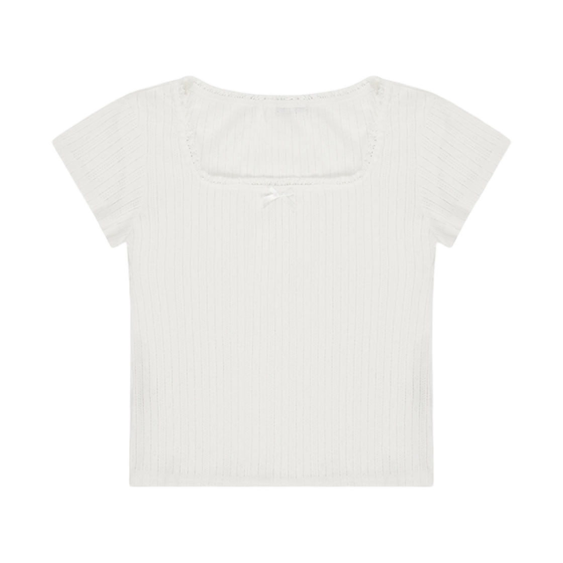 lr_019 Leterie Lace Ribbon T-shirts Ivory