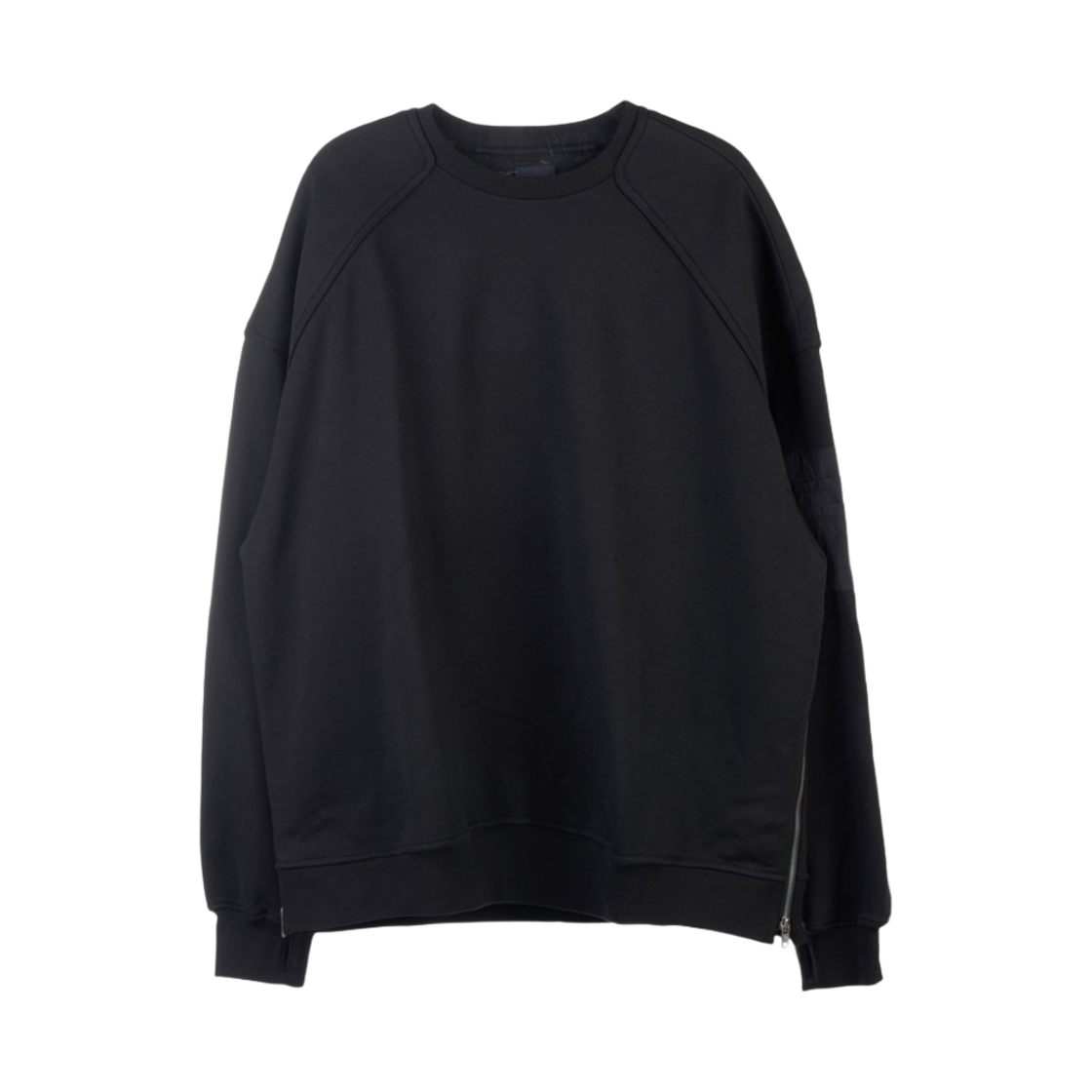 준지 MA-1 포켓 사이드 지퍼 루즈핏 스웨트셔츠 블랙 - 22SS(Juun.J MA-1 Pocket Side Zipper Loose Fit Sweatshirt Black - 22SS)