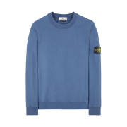 Stone Island 63051 Cotton Fleece Garment Dyed Sweatshirt Avio Blue - 24FW