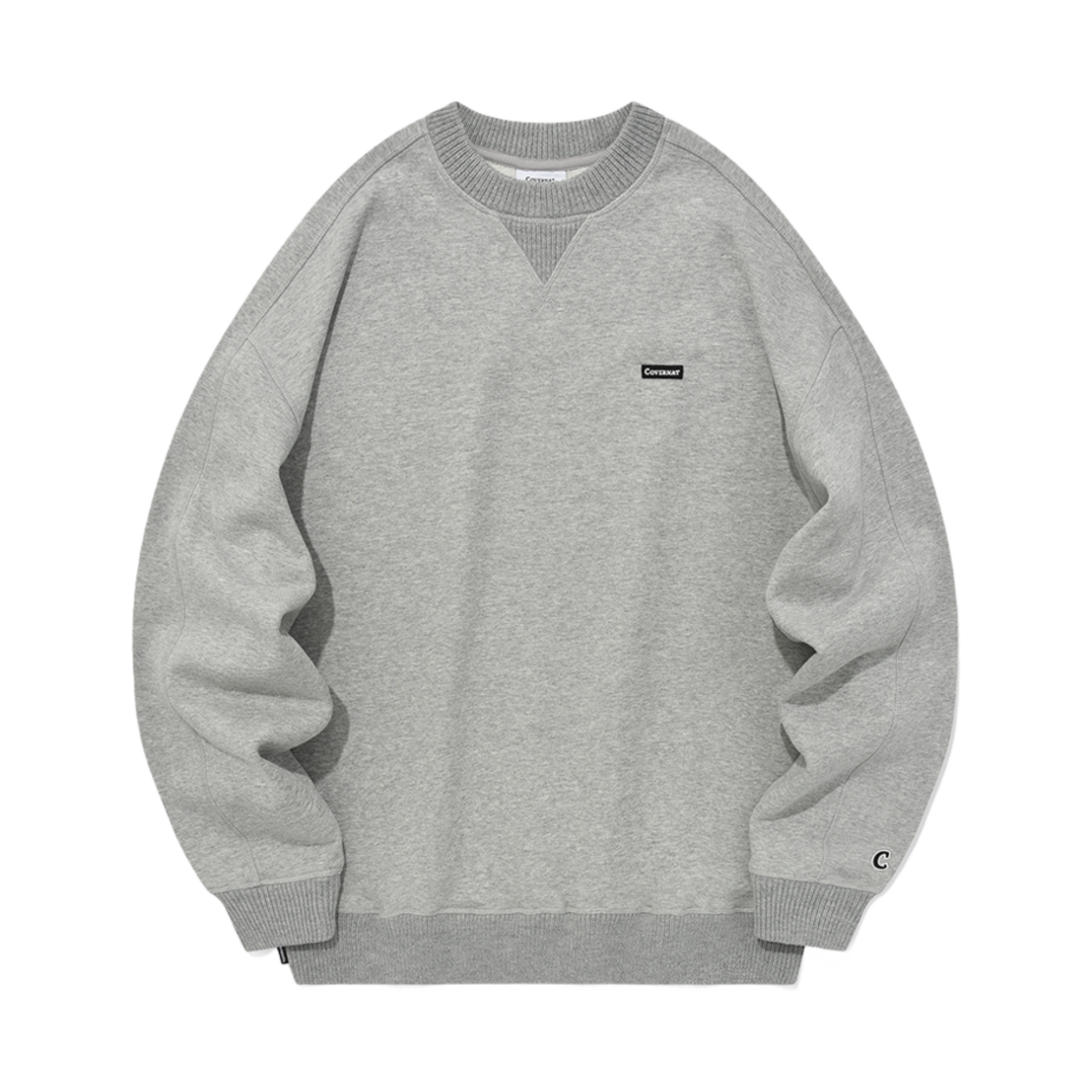 CO2303CR10MG Covernat Oversized Fit Knit Rib Sweatshirt Melange Grey