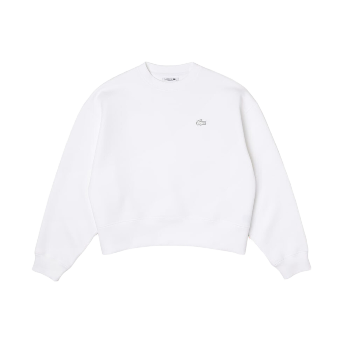 (W) 라코스테 루즈 핏 스웨트셔츠 화이트((W) Lacoste  Loose Fit Sweatshirt White) - 1