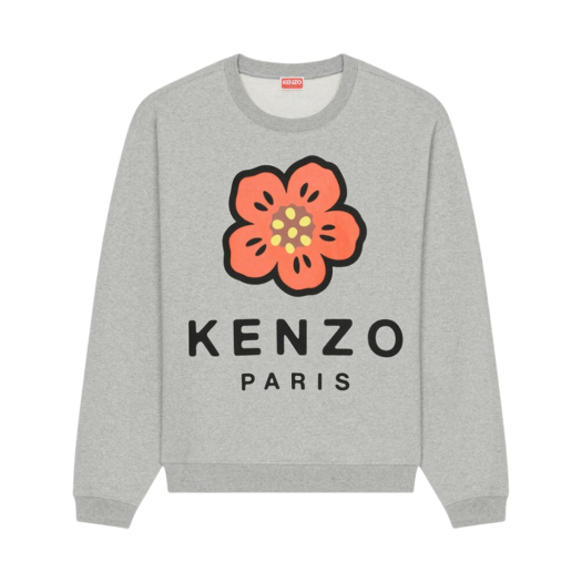 ★KENZO★ Bokeh Flower Full Zip-Up Hood Pearl Gray FE65SW225 Boke Flower' embroidered zipped hoodie in cotton | Men's | KENZO