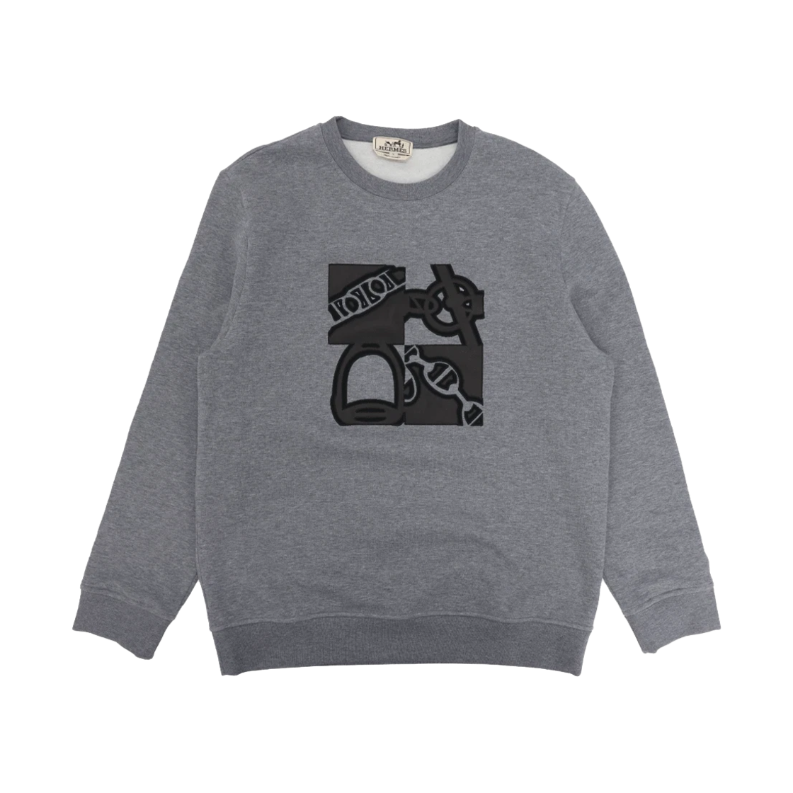 에르메스 메탈리 오 까레 크루넥 스웨터 그리(Hermes Metallerie Au Carre Crewneck Sweater Gris)