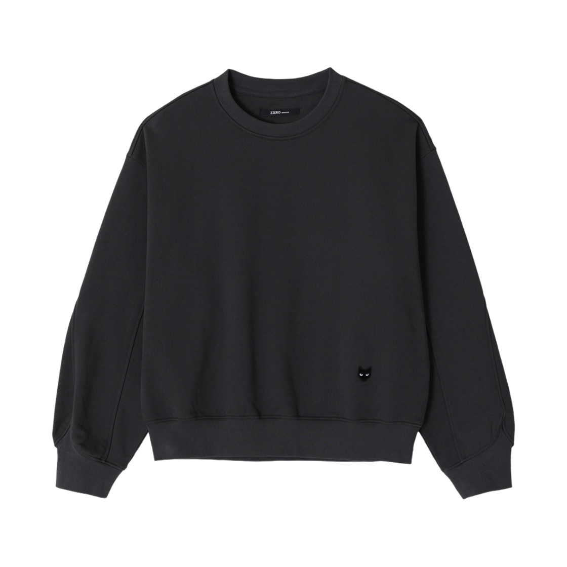 SH2TS812DG Songzio Zzero Pigment Washed Crewneck Sweatshirt Dark Grey
