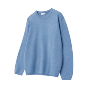 TNGT Semi Over-fit Wool Cashmere Essential Crew Neck Knit Melange Blue