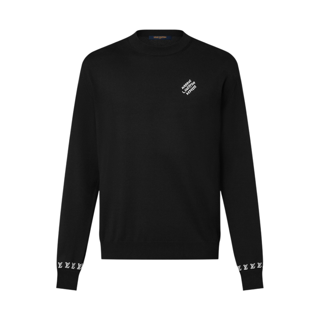 루이비통 롱 슬리브드 코튼 크루넥 블랙(Louis Vuitton Long Sleeved Cotton Crewneck Black)