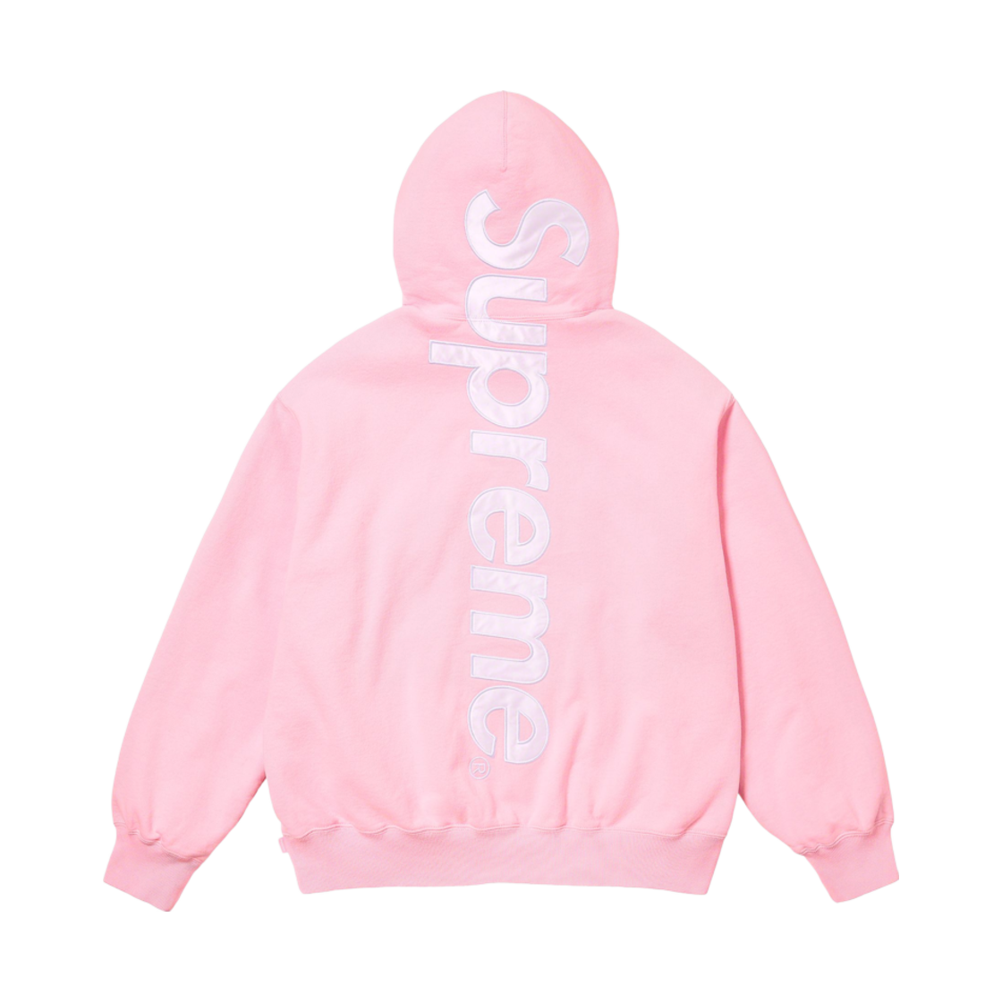 슈프림 사틴 아플리케 후드 스웨트셔츠 라이트 핑크 - 23FW