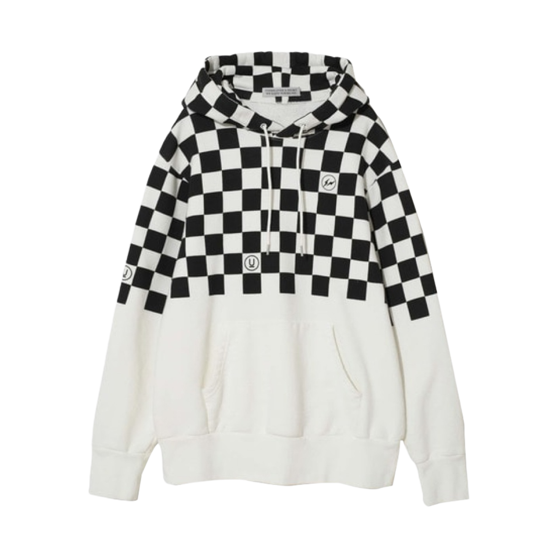 언더커버 x 프라그먼트 UC2C9811-2 코튼 후드 블랙 체크(Undercover x Fragment UC2C9811-2 Cotton Hoodie Black Check)