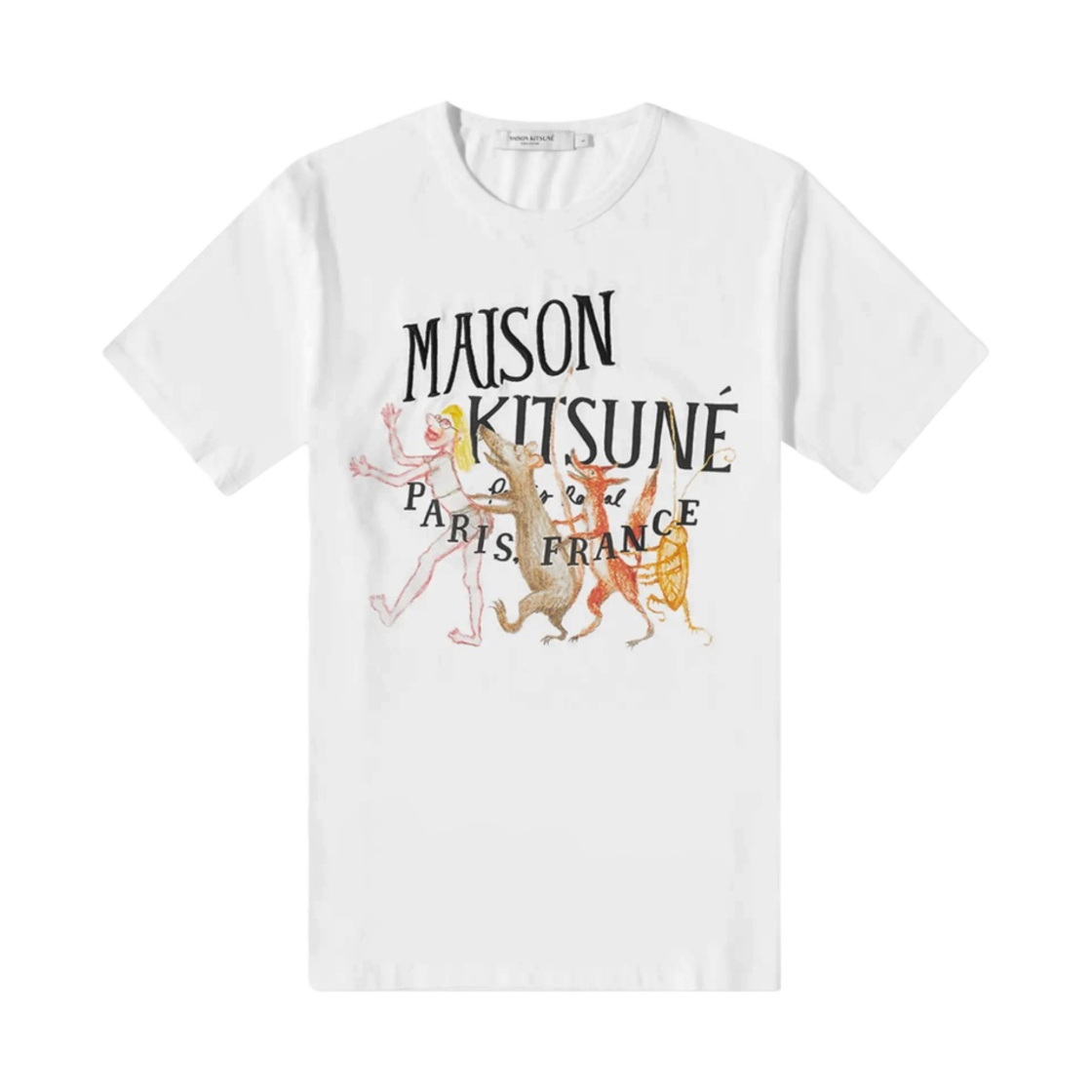 메종 키츠네 x 올림피아 르 탱 팔라이스 로얄 클래식 티셔츠 화이트(Maison Kitsune x Olympia Le Tan Palais Royal Classic T-Shirt White) - 1