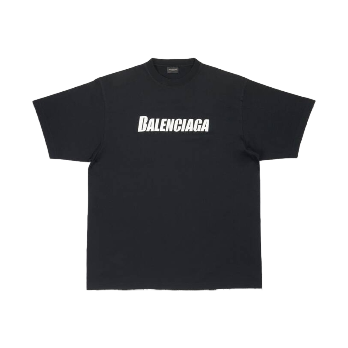 (W) 발렌시아가 캡 박시 핏 티셔츠 블랙((W) Balenciaga Caps Boxy Fit T-Shirt Black) - 1