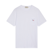 Maison Kitsune Tricolor Fox Patch Classic Pocket T-Shirt White