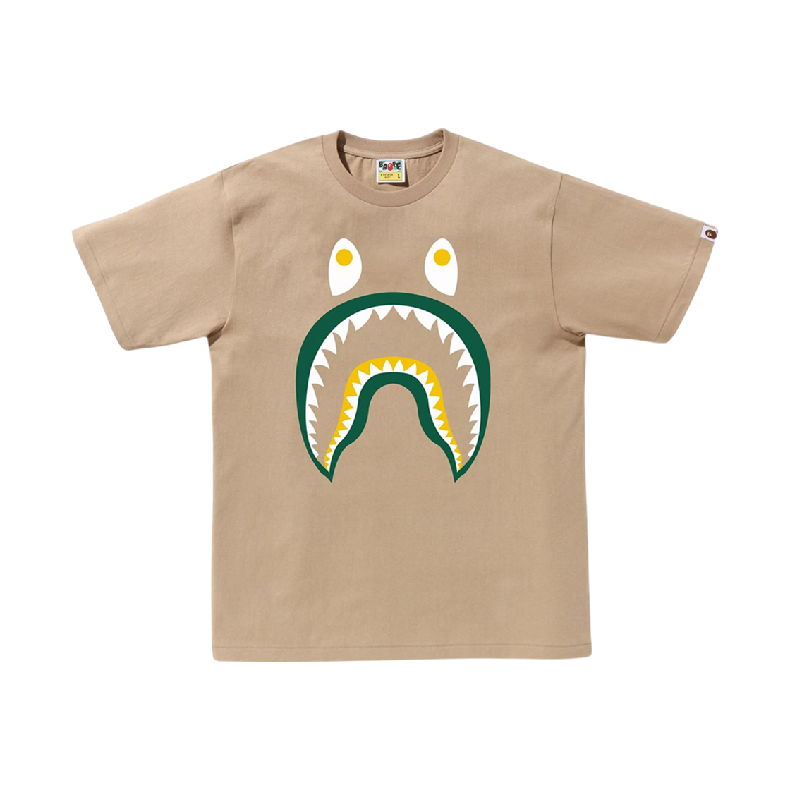 베이프 컬러 샤크 PONR 티셔츠 베이지(BAPE Colors Shark PONR T-Shirt Beige) - 1