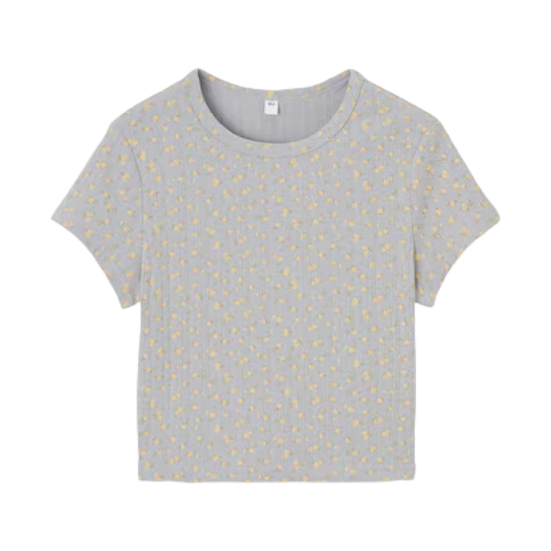 356765-06 (W) GU Pointer Flower Print T-Shirt Gray - JP