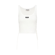 (W) Miu Miu Cotton Jersey Tank Top White