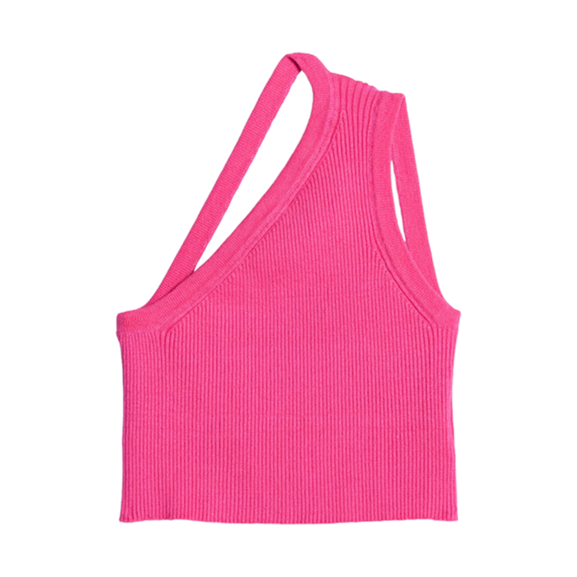 (W) 자크뮈스 라 마이유 아스큐 어시메트릭 크롭 탑 핑크((W) Jacquemus La Maille Ascu Asymmetric Crop Top Pink) - 1