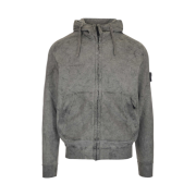 Stone Island 62190 Dust Colour Treatment Full Zip Hooded Sweatshirt Grey - 21SS