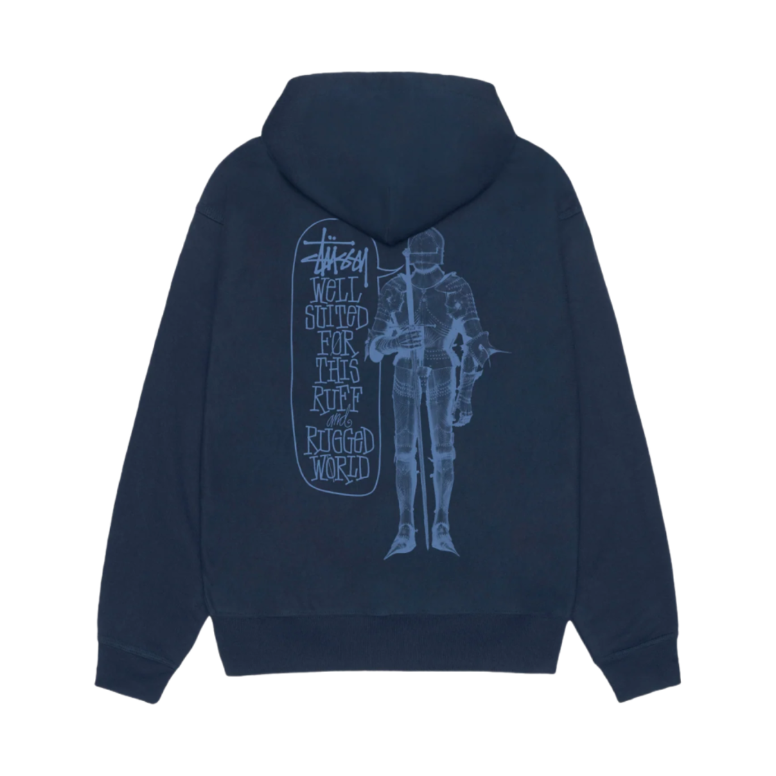 스투시 웰 수티드 집 후드 네이비