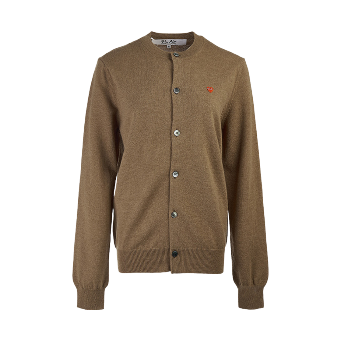 플레이 꼼데가르송 미니 레드 하트 니트 가디건 브라운(Play Comme des Garcons Mini Red Heart Knit Cardigan Brown) - 1