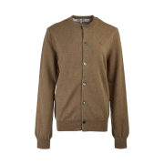Play Comme des Garcons Mini Red Heart Knit Cardigan Brown