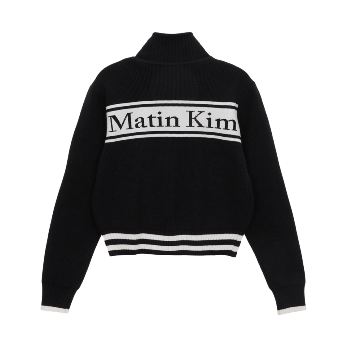 마뗑킴 스펠 포인트 스트라이프 가디건 블랙 | Matin Kim | KREAM