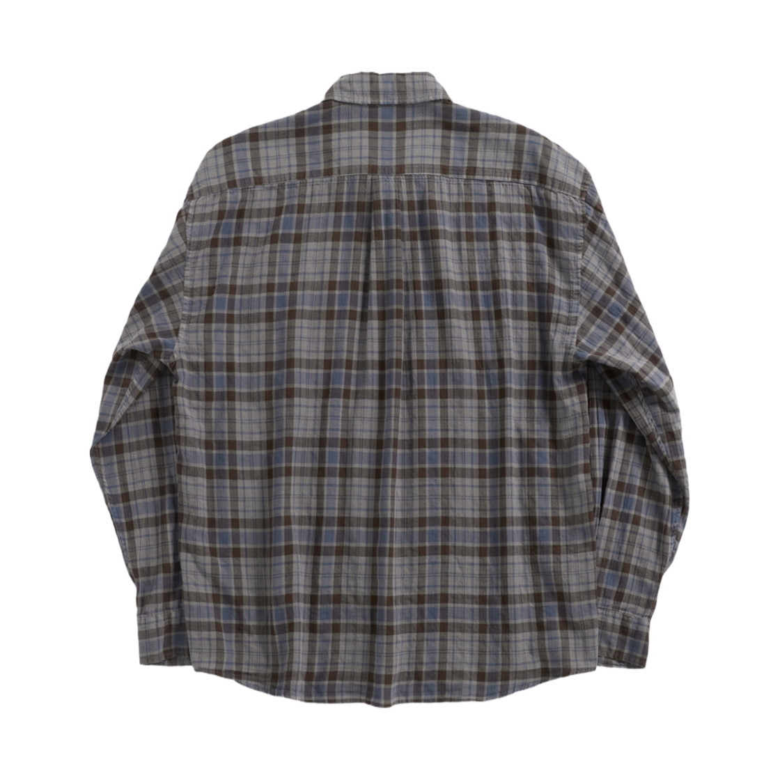 해칭룸 클래식 셔츠 오버 다이드 체크 스카이 블루 브라운(Hatchingroom Classic Shirt Over Dyed Check Sky Blue Brown) - 2