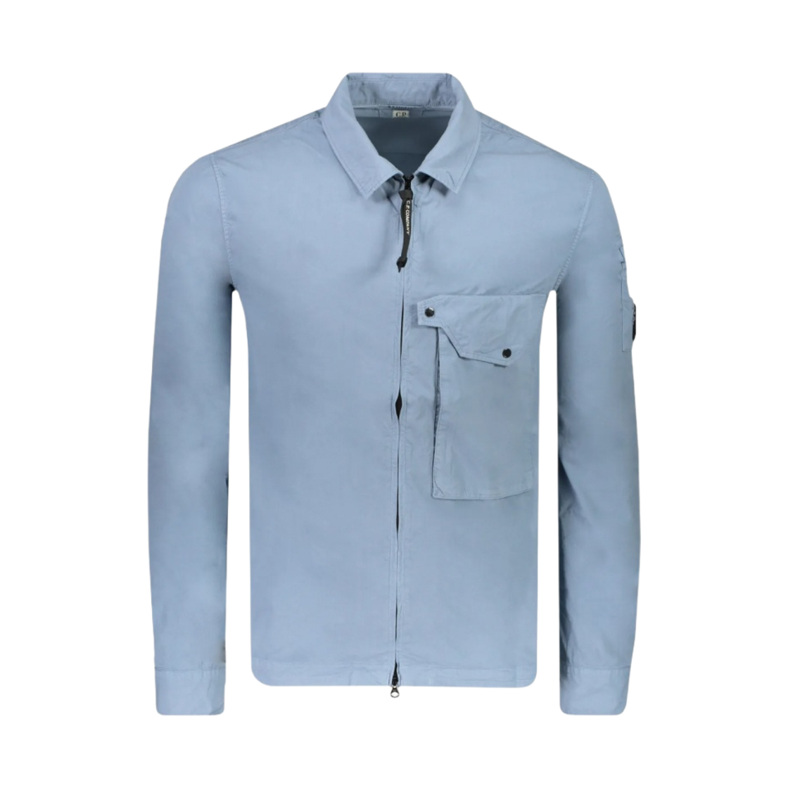 C.P. 컴퍼니 개버딘 가먼트 다이드 지퍼 오버셔츠 인피니티 블루 - 22FW(C.P. Company Gabardine Garment Dyed Zipped Overshirt Infinity Blue - 22FW) - 1