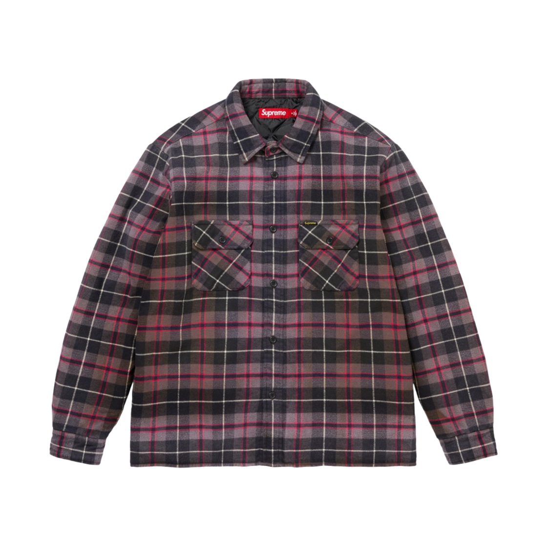 슈프림 퀼티드 플레이드 셔츠 그레이 - 24FW