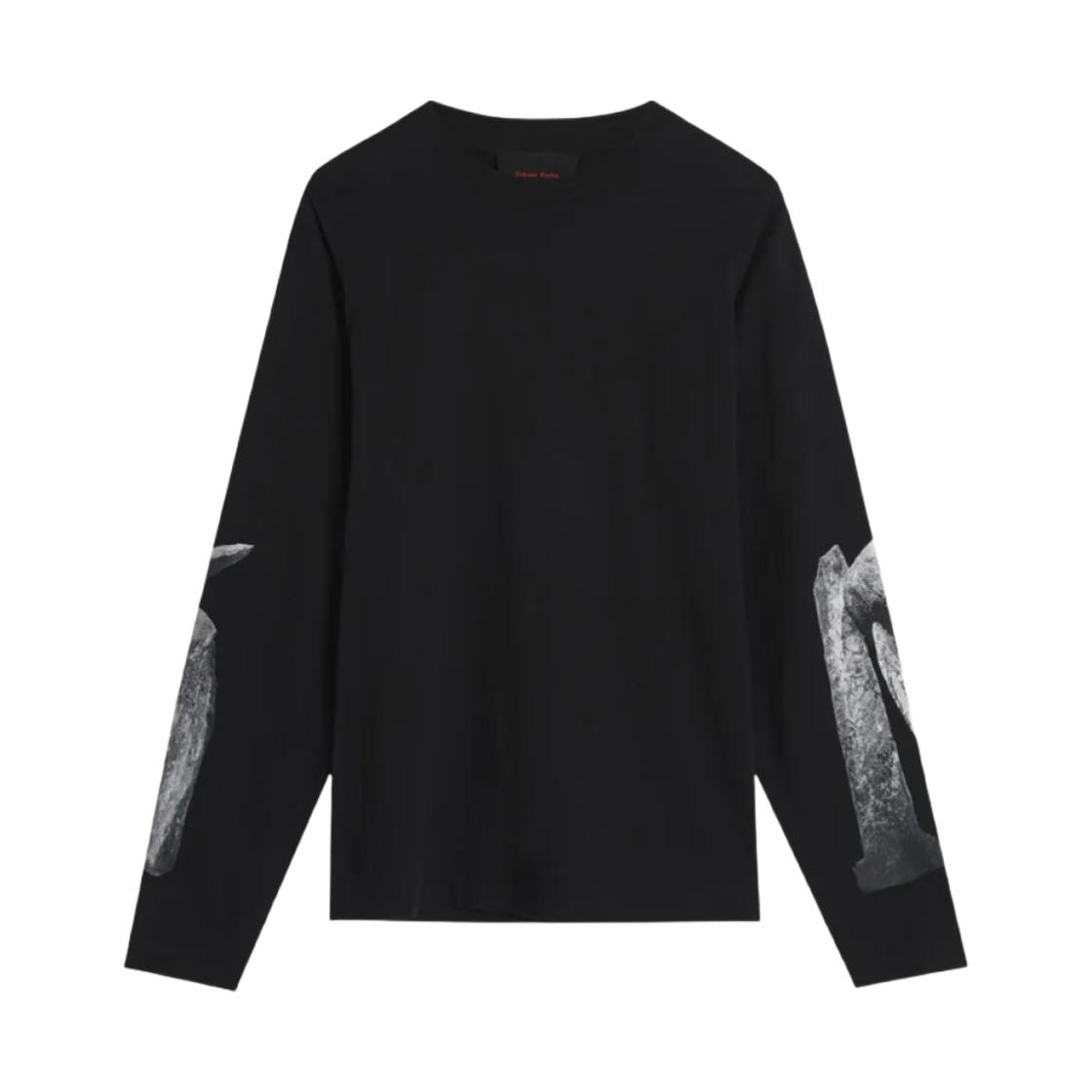 시몬 로샤 그래픽 프로젝트 롱슬리브 티셔츠 스톤 블랙 그레이(Simone Rocha Graphic Project Long Sleeve T-Shirt Stones Black Grey)