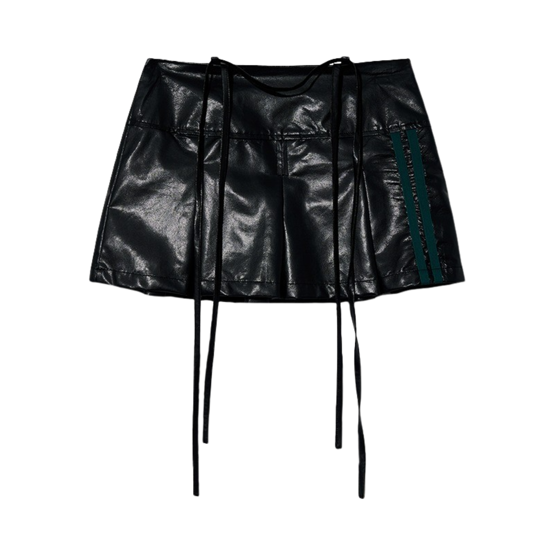 201_TIP THE IDENTITY PROJECT Women Pleated Glossy Skirt Black