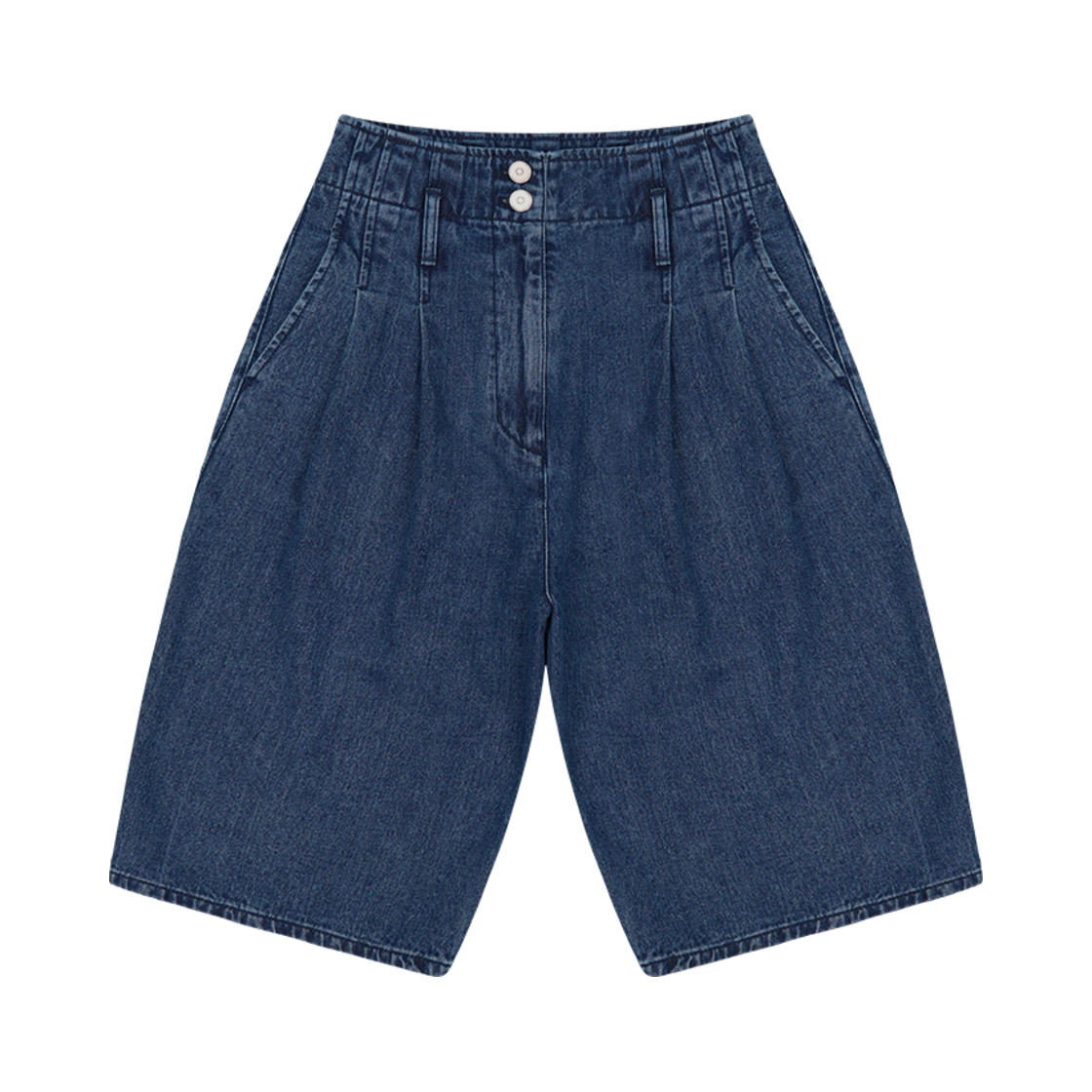 커렌트 버뮤다 데님 쇼츠 블루(Current Bermuda Denim Shorts Blue)
