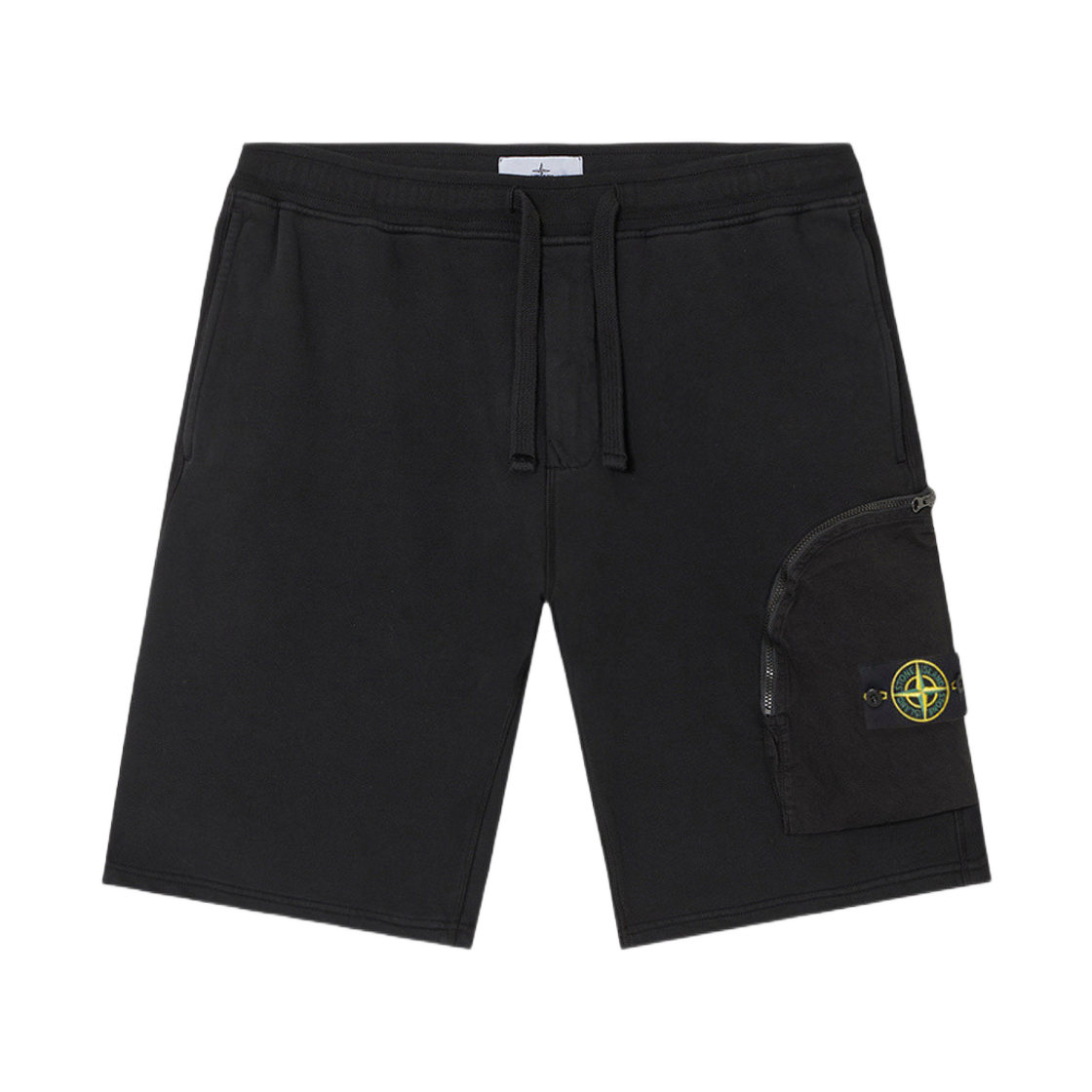 K1S1562000-02S0123-V0029 Stone Island 6200002 Cotton Fleece Cargo Bermuda Shorts with Pockets and Ribbing Black - 25SS